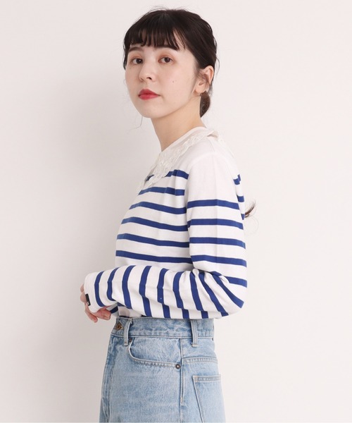 Dot&Stripes CHILD WOMAN(ドットアンドストライプス チャイルドウーマン)の「綿オーガンジー付け衿(付け襟・レディース・ブラック/ホワイト・FREE)」の20枚目の写真