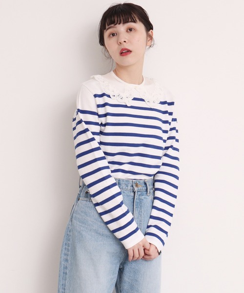 Dot&Stripes CHILD WOMAN(ドットアンドストライプス チャイルドウーマン)の「綿オーガンジー付け衿(付け襟・レディース・ブラック/ホワイト・FREE)」の18枚目の写真