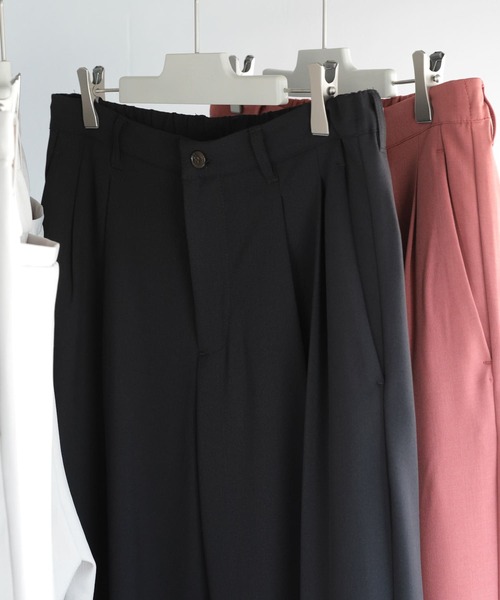 SENSE OF PLACE by URBAN RESEARCH（センスオブプレイスバイアーバンリサーチ）の「『セットアップ対応』『イージーケア』ダブルタックワイドスラックス（スラックス・メンズ・ブラック/ピンク/ライトベージュ/ブルー/オリーブ/チャコールグレー・SMALL/LARGE/MEDIUM）」の16枚目の写真