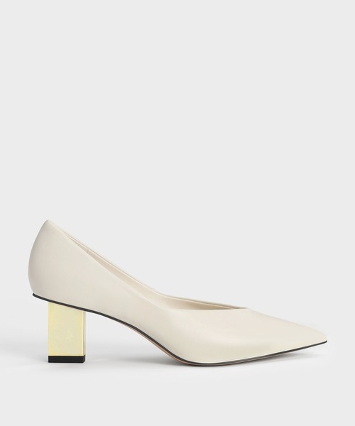 CHARLES & KEITH(チャールズ & キース)の「メタリックブレードヒール パンプス(パンプス・レディース・ブラック/オフホワイト・22cm/22.5cm/23cm/23.5cm/24.5cm/25cm/25.5cm)」の2枚目の写真