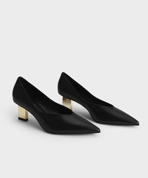 CHARLES & KEITH(チャールズ & キース)の「メタリックブレードヒール パンプス(パンプス・レディース・ブラック/オフホワイト・22cm/22.5cm/23cm/23.5cm/24.5cm/25cm/25.5cm)」の3枚目の写真