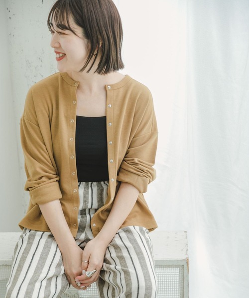 ITEMS URBANRESEARCH(アイテムズ アーバンリサーチ)の「コンパクトカーディガン(カーディガン/ボレロ・レディース・アイボリー/ブラック/ブルー/モカ/マスタード・FREE)」の1枚目の写真