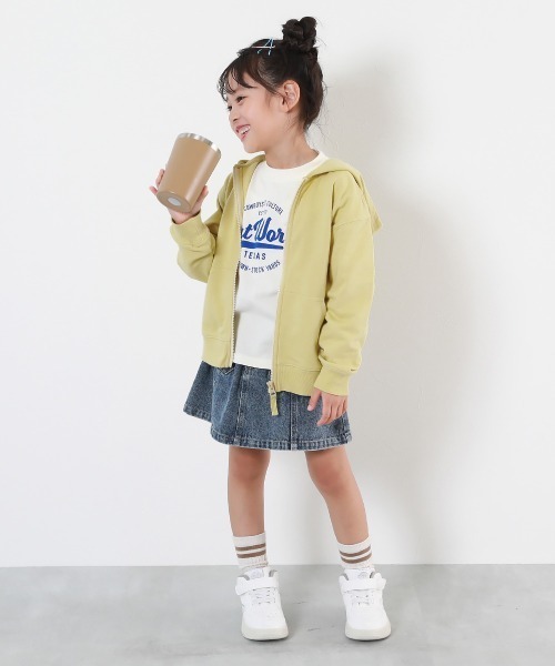 devirock（デビロック）の「無地 スウェット ジップパーカー（パーカー・キッズ・ダークオレンジ/ピンク系その他/グレイッシュブルー/オートミール/杢グレー/ダークパープル/ブルーグレー/グリーン/ブラック/ベージュ/ダークグリーン/イエロー系3/ベージュ系その他/グレー系その他・90cm/100cm/110cm/120cm/130cm/140cm/150cm/160cm）」の21枚目の写真