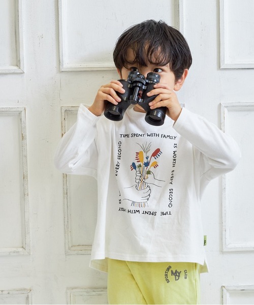 MAKE YOUR DAY（メイクユアデイ）の「ファミリーハブラシ長袖Tシャツ■80～140cm（Tシャツ/カットソー・キッズ・ブラック/オフホワイト/ベージュ・80/90/100/110/120/130/140）」の9枚目の写真