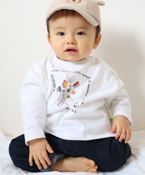 MAKE YOUR DAY（メイクユアデイ）の「ファミリーハブラシ長袖Tシャツ■80～140cm（Tシャツ/カットソー・キッズ・ブラック/オフホワイト/ベージュ・80/90/100/110/120/130/140）」の4枚目の写真
