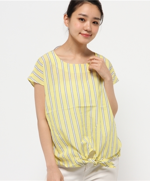 CIAOPANIC TYPY（チャオパニックティピー）の「コットンリネンリボンブラウス（シャツ/ブラウス・レディース・ホワイト/ブラック/イエロー/ネイビー・FREE）」の14枚目の写真