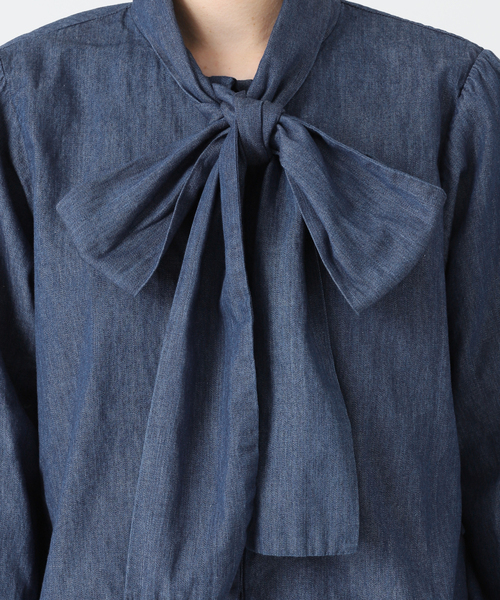 A PUPIL（アピューピル）の「別注【A PUPIL/ア ピューピル】デニムボウタイブラウス（シャツ/ブラウス・レディース・ブルー・FREE）」の18枚目の写真