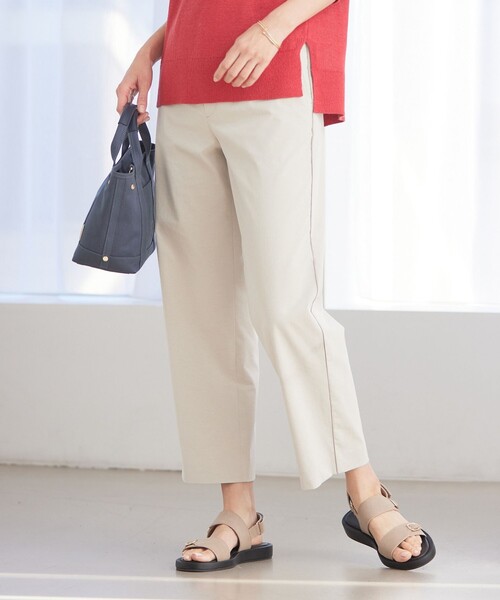 J.PRESS(ジェイプレス)の「【洗える・吸水速乾・接触冷感】リネンツイル ストレート パンツ(その他パンツ・レディース・カーキ系/ブラック系/アイボリー系・11/13/7/9)」の3枚目の写真