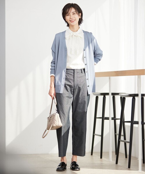 J.PRESS(ジェイプレス)の「【洗える・吸水速乾・接触冷感】リネンツイル ストレート パンツ(その他パンツ・レディース・カーキ系/ブラック系/アイボリー系・11/13/7/9)」の5枚目の写真