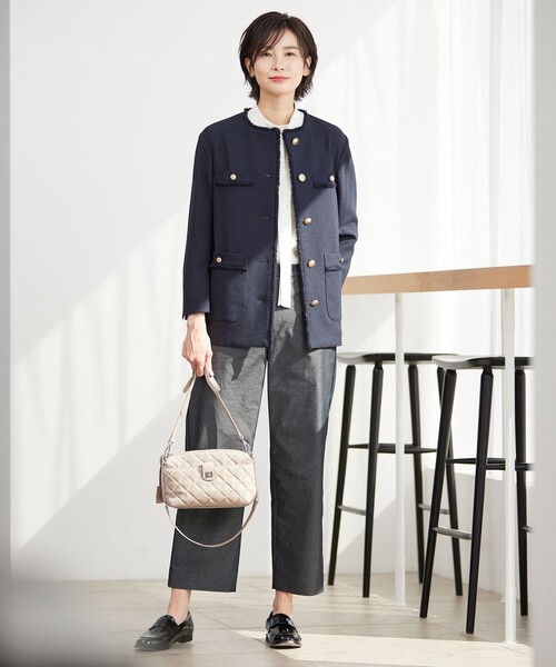J.PRESS(ジェイプレス)の「【洗える・吸水速乾・接触冷感】リネンツイル ストレート パンツ(その他パンツ・レディース・カーキ系/ブラック系/アイボリー系・11/13/7/9)」の6枚目の写真