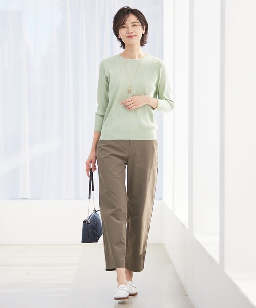J.PRESS(ジェイプレス)の「【洗える・吸水速乾・接触冷感】リネンツイル ストレート パンツ(その他パンツ・レディース・カーキ系/ブラック系/アイボリー系・11/13/7/9)」の8枚目の写真