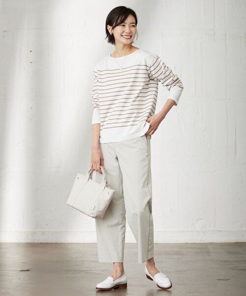 J.PRESS(ジェイプレス)の「【洗える・吸水速乾・接触冷感】リネンツイル ストレート パンツ(その他パンツ・レディース・カーキ系/ブラック系/アイボリー系・11/13/7/9)」の9枚目の写真