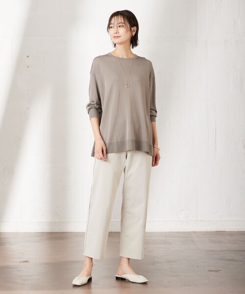 J.PRESS(ジェイプレス)の「【洗える・吸水速乾・接触冷感】リネンツイル ストレート パンツ(その他パンツ・レディース・カーキ系/ブラック系/アイボリー系・11/13/7/9)」の11枚目の写真