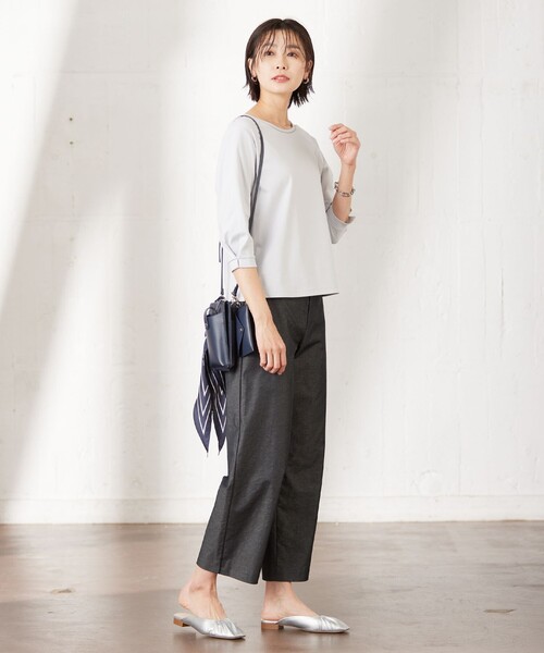 J.PRESS(ジェイプレス)の「【洗える・吸水速乾・接触冷感】リネンツイル ストレート パンツ(その他パンツ・レディース・カーキ系/ブラック系/アイボリー系・11/13/7/9)」の13枚目の写真