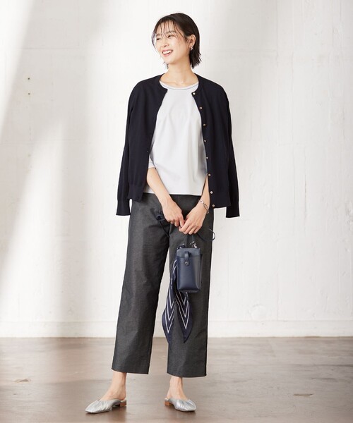 J.PRESS(ジェイプレス)の「【洗える・吸水速乾・接触冷感】リネンツイル ストレート パンツ(その他パンツ・レディース・カーキ系/ブラック系/アイボリー系・11/13/7/9)」の14枚目の写真