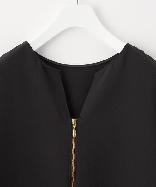EMMEL REFINES（エメルリファインズ）の「＜EMMEL REFINES＞EM 2WAY ジップ ショートスリーブ ブラウス（シャツ/ブラウス・レディース・ブラック/ライトブルー/ナチュラル・FREE）」の5枚目の写真