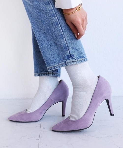 andme（アンドミー）の「ラメソックス（ソックス/靴下・レディース・ベージュ/ブラック/シルバー・23-25cm）」の7枚目の写真