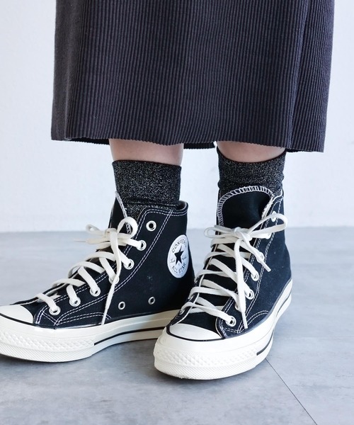 andme（アンドミー）の「ラメソックス（ソックス/靴下・レディース・ベージュ/ブラック/シルバー・23-25cm）」の10枚目の写真