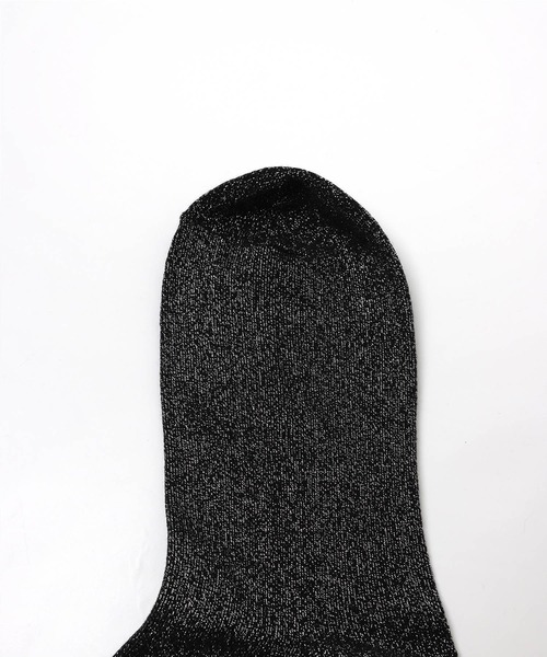 andme（アンドミー）の「ラメソックス（ソックス/靴下・レディース・ベージュ/ブラック/シルバー・23-25cm）」の17枚目の写真