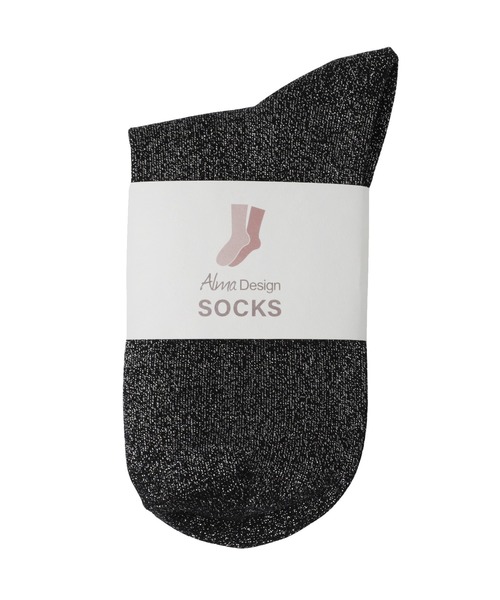 andme（アンドミー）の「ラメソックス（ソックス/靴下・レディース・ベージュ/ブラック/シルバー・23-25cm）」の22枚目の写真