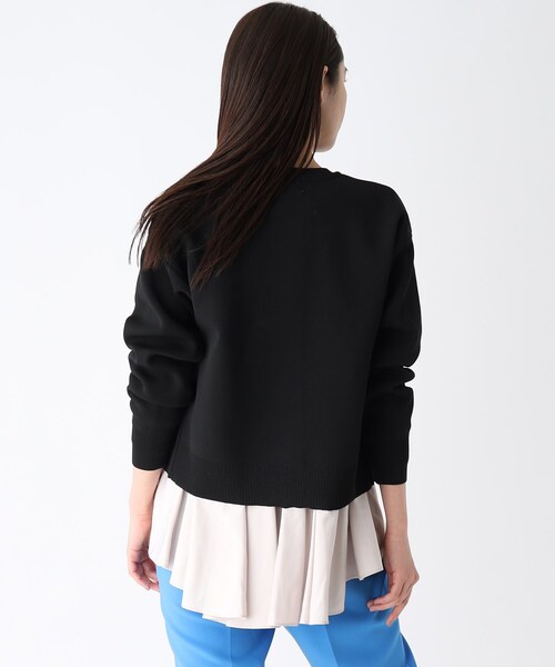 OPAQUE.CLIP（オペークドットクリップ）の「◆パール調ボタン クルーネックカーディガン（カーディガン/ボレロ・レディース・ブラック/オフホワイト・38/40）」の10枚目の写真