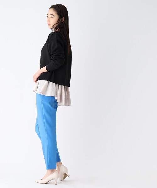 OPAQUE.CLIP（オペークドットクリップ）の「◆パール調ボタン クルーネックカーディガン（カーディガン/ボレロ・レディース・ブラック/オフホワイト・38/40）」の12枚目の写真