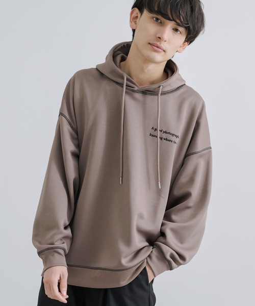Rocky Monroe(ロッキーモンロー)の「オーバーサイズ グラフィックプリントパーカー 配色ステッチ テックダンボール(パーカー・メンズ・ライトグレー/ブラック/モカ/ブルーグリーン・M/L)」の14枚目の写真