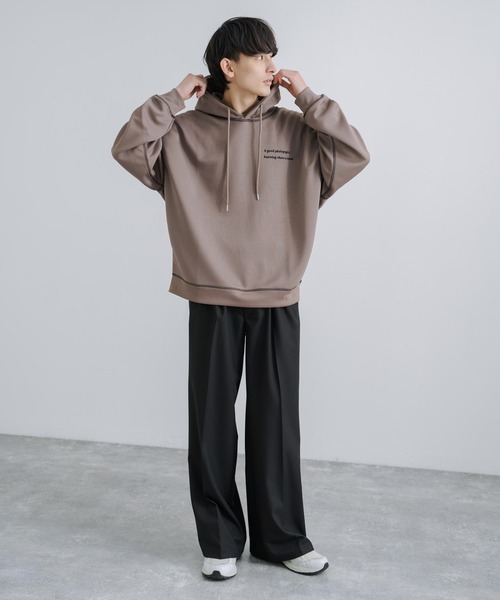 Rocky Monroe(ロッキーモンロー)の「オーバーサイズ グラフィックプリントパーカー 配色ステッチ テックダンボール(パーカー・メンズ・ライトグレー/ブラック/モカ/ブルーグリーン・M/L)」の22枚目の写真