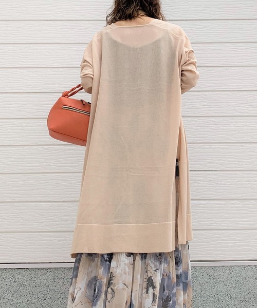 Q(キュー)の「サイドスリットロングカーデ(カーディガン/ボレロ・レディース・ベージュ/モスグリーン/ブラック・MEDIUM)」の10枚目の写真