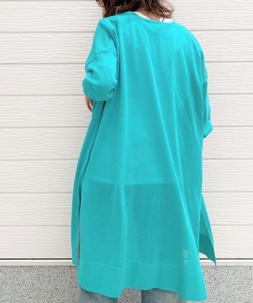 Q(キュー)の「サイドスリットロングカーデ(カーディガン/ボレロ・レディース・ベージュ/モスグリーン/ブラック・MEDIUM)」の12枚目の写真