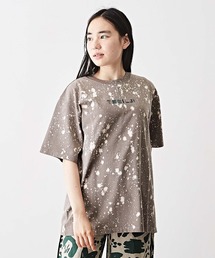 TOBILA（トビラ）の「コットン天竺ロゴ刺繍ブリーチTシャツ（Tシャツ/カットソー）」