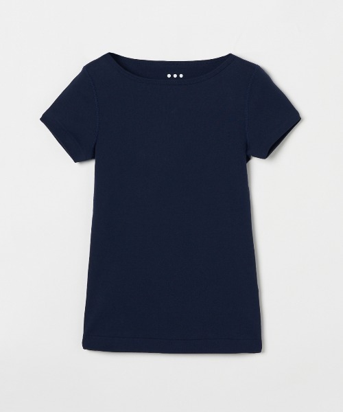 three dots(スリードッツ)の「オーガニックコットン 半袖ジンジャー(Tシャツ/カットソー・レディース・グリーン系その他/ネイビー/ブルー系その他/グレイッシュベージュ/ピンク系その他・SMALL/MEDIUM)」の3枚目の写真