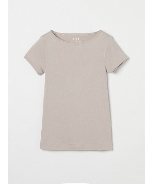 three dots(スリードッツ)の「オーガニックコットン 半袖ジンジャー(Tシャツ/カットソー・レディース・グリーン系その他/ネイビー/ブルー系その他/グレイッシュベージュ/ピンク系その他・SMALL/MEDIUM)」の2枚目の写真