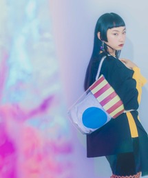 MONDEWORK（モンドワーク）の「BINUMO stripe/ PVC バケツバッグ（ショルダーバッグ）」