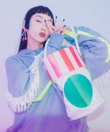 BINUMO stripe/ PVC バケツバッグ
