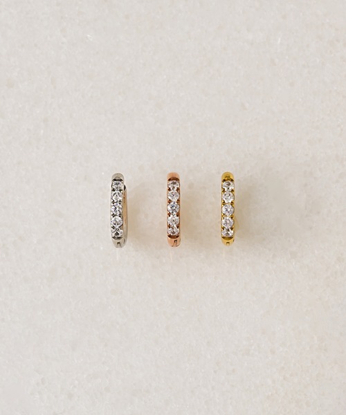 ももこ★【LKサロン】 お値下げ！！ベビエメピアス YG 両耳 PIERCE/ZIRCONIA LINE（ピアス（両耳用））｜muku（ムク）の