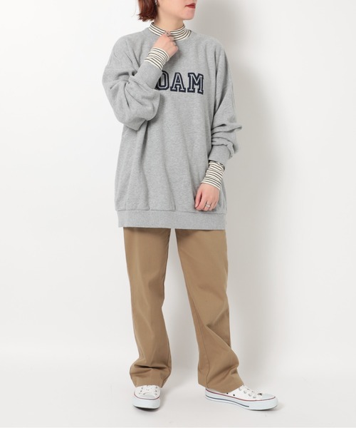 Healthknit(ヘルスニット)の「【Healthknit】53008 ベーシックボーダーフライスモックネックTシャツ 長袖(Tシャツ/カットソー・レディース・ネイビー/グリーン/レッド/ベージュ/ブラック・M)」の12枚目の写真