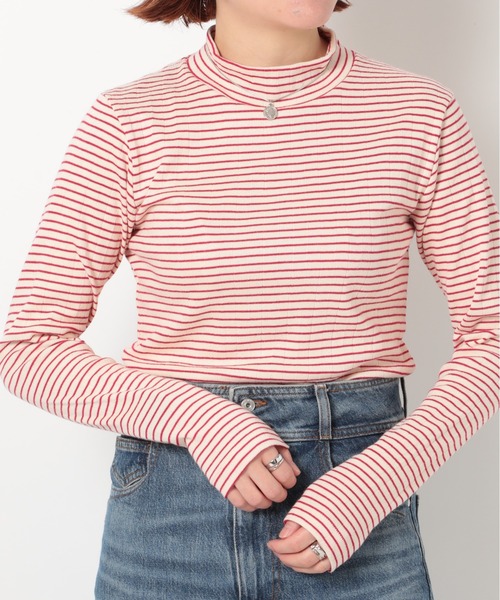 セール】【Healthknit】53008 ベーシックボーダーフライスモックネック