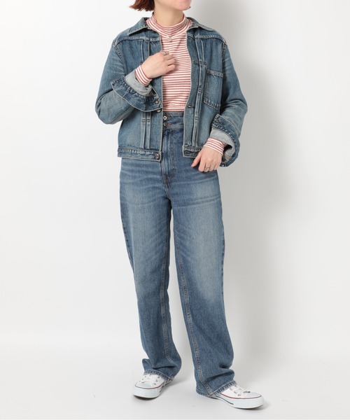 Healthknit(ヘルスニット)の「【Healthknit】53008 ベーシックボーダーフライスモックネックTシャツ 長袖(Tシャツ/カットソー・レディース・ネイビー/グリーン/レッド/ベージュ/ブラック・M)」の16枚目の写真