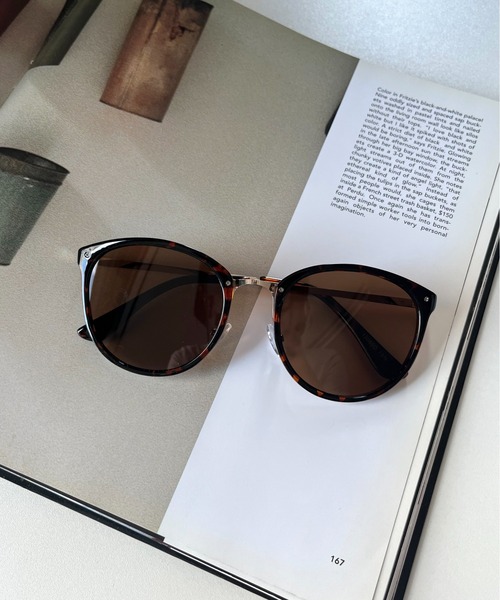 prose verse（プロズヴェール）の「〈UVカット〉メタルブリッジサングラス（サングラス・レディース・ブラウン/ブラック・ﾌﾘ-）」の2枚目の写真
