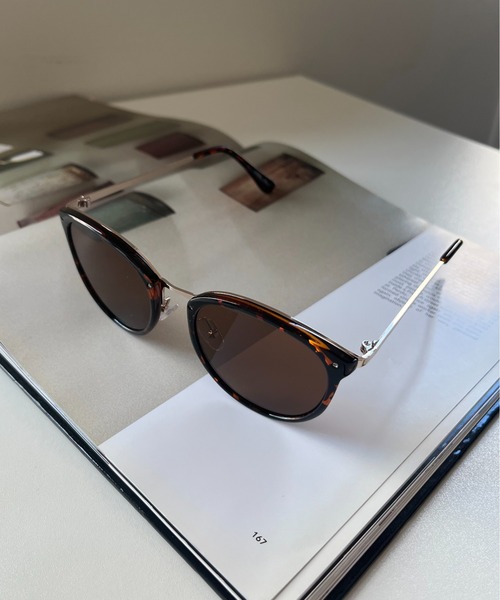 prose verse（プロズヴェール）の「〈UVカット〉メタルブリッジサングラス（サングラス・レディース・ブラウン/ブラック・ﾌﾘ-）」の3枚目の写真