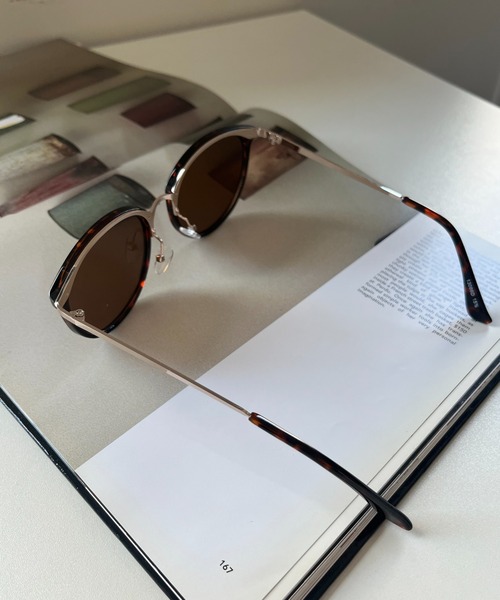prose verse（プロズヴェール）の「〈UVカット〉メタルブリッジサングラス（サングラス・レディース・ブラウン/ブラック・ﾌﾘ-）」の4枚目の写真