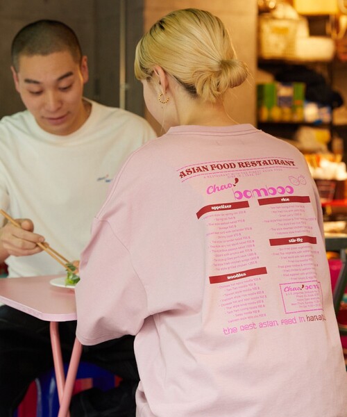 FREAK'S STORE（フリークスストア）の「▽【限定展開】Chao! bamboo/チャオバンブー　別注バックプリントTシャツ（Tシャツ/カットソー・レディース・ライトピンク/ブラック/オフホワイト/グリーン・MEDIUM/SMALL/LARGE）」の6枚目の写真