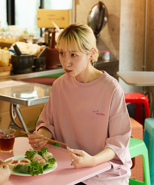 FREAK'S STORE（フリークスストア）の「▽【限定展開】Chao! bamboo/チャオバンブー　別注バックプリントTシャツ（Tシャツ/カットソー・レディース・ライトピンク/ブラック/オフホワイト/グリーン・MEDIUM/SMALL/LARGE）」の14枚目の写真