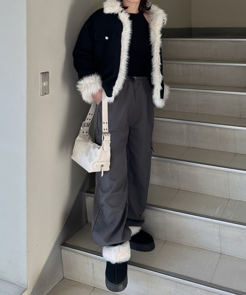 【ベルトデザインでコーデのアクセントに！】スクエアベルトショルダーレザーバッグ（ショルダーバッグ）｜Silly（シリー）