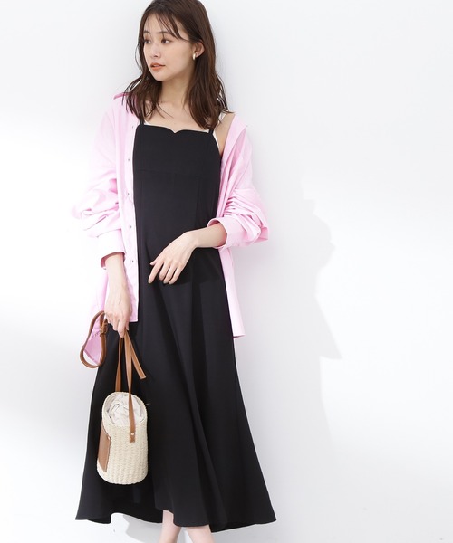 N.（N. Natural Beauty Basic）（エヌエヌナチュラルビューティーベーシック）の「◆ダブルストラップキャミワンピース（ワンピース・レディース・オフホワイト/ブラック・MEDIUM）」の2枚目の写真