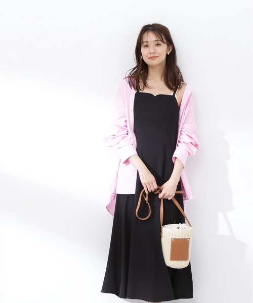 N.（N. Natural Beauty Basic）（エヌエヌナチュラルビューティーベーシック）の「◆ダブルストラップキャミワンピース（ワンピース・レディース・オフホワイト/ブラック・MEDIUM）」の9枚目の写真