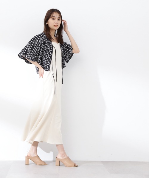 N.（N. Natural Beauty Basic）（エヌエヌナチュラルビューティーベーシック）の「◆ダブルストラップキャミワンピース（ワンピース・レディース・オフホワイト/ブラック・MEDIUM）」の11枚目の写真