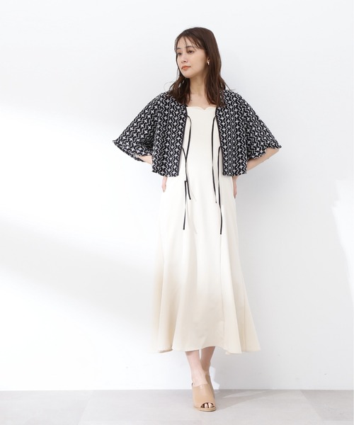 N.（N. Natural Beauty Basic）（エヌエヌナチュラルビューティーベーシック）の「◆ダブルストラップキャミワンピース（ワンピース・レディース・オフホワイト/ブラック・MEDIUM）」の8枚目の写真