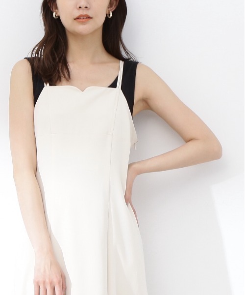 N.（N. Natural Beauty Basic）（エヌエヌナチュラルビューティーベーシック）の「◆ダブルストラップキャミワンピース（ワンピース・レディース・オフホワイト/ブラック・MEDIUM）」の4枚目の写真